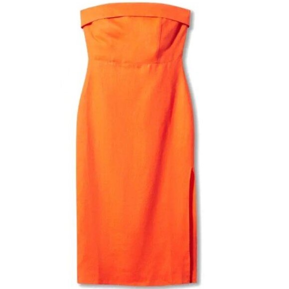 Mango Javi Linen Strapless Dress - Picture 3 of 8